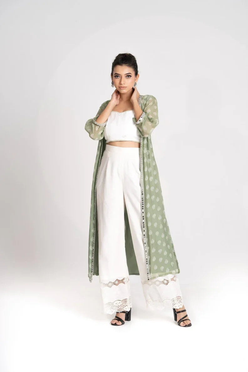 Green jacket pant set
