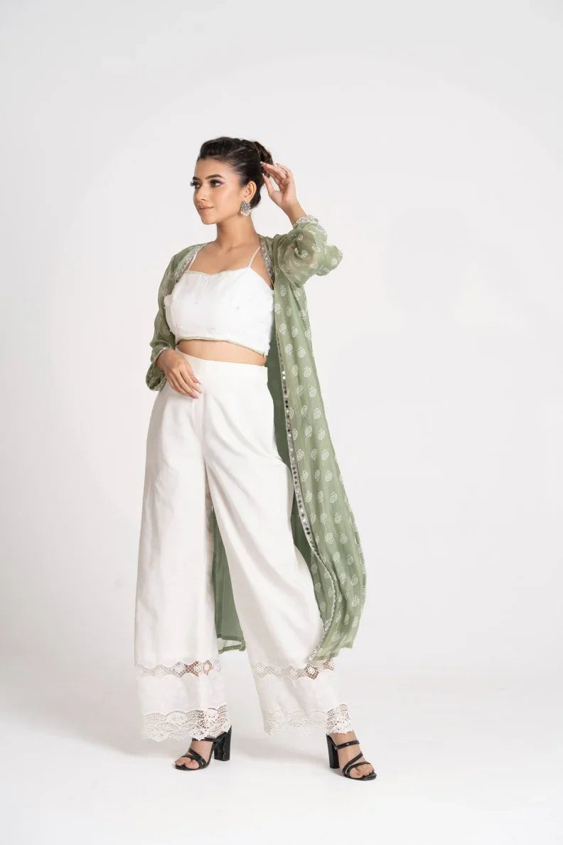 Green jacket pant set