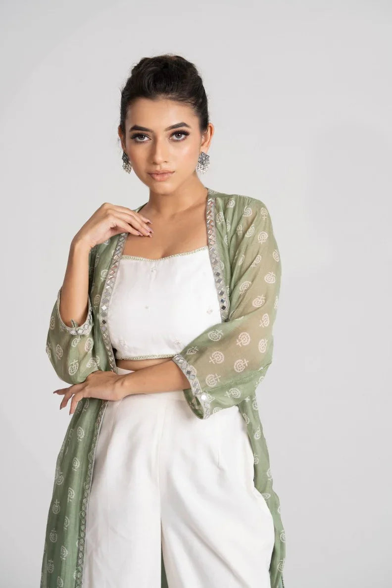 Green jacket pant set