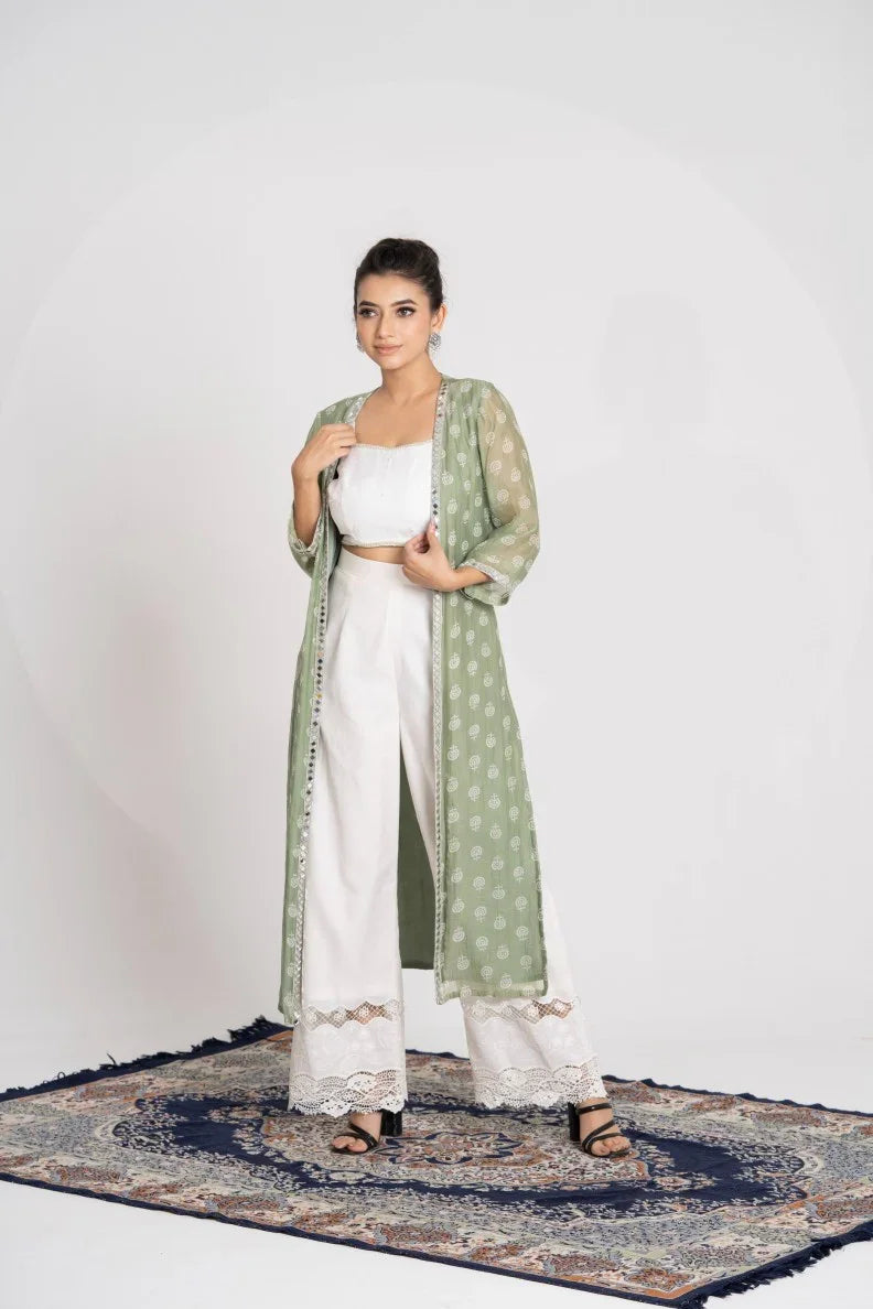 Green jacket pant set