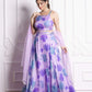 Lilac floral lehenga