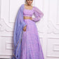 Shibori lilac lehenga