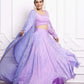 Shibori lilac lehenga