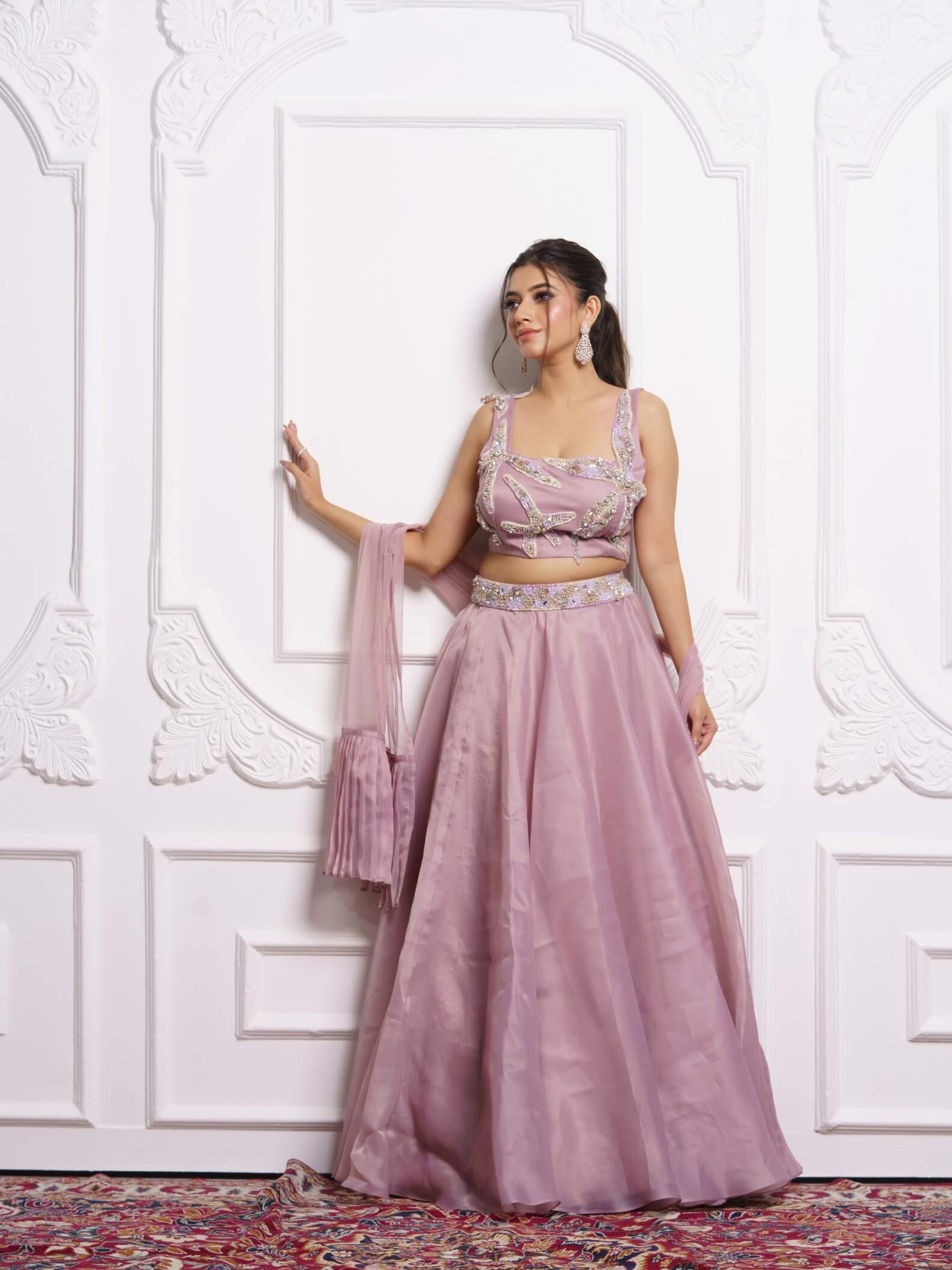 Starfish Lehenga in Onion Pink Colour